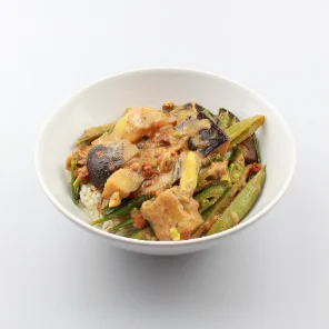 Meal card cover for: Aubergine Massaman Curry & Rice - Bowl Meal