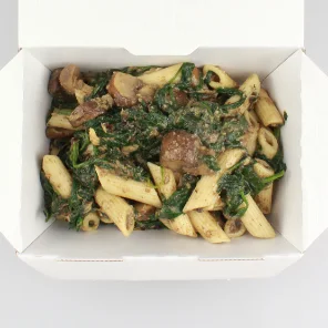 Meal card cover for: Creamy Spinach & Mushroom Penne - Boxed Meal