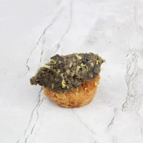 Meal card cover for: Caper & Olive Tapenade Bruschetta (vegan, d) - Box of 36