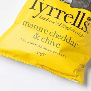 Meal card cover for: Mature Cheddar & Chive Crisps Tyrrells