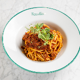 Meal card cover for: Rigatoni Bolognese