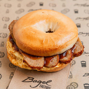 Meal card cover for: Sausage & Egg Bagel