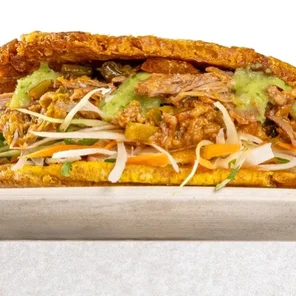 Meal card cover for: Patacones Beef