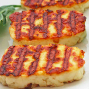 Meal card cover for: Grilled Halloumi