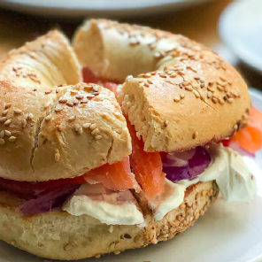 Meal card cover for: Toasted Ham and Cheese Bagel