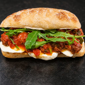 Meal card cover for: Meatball Panini