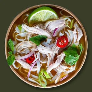 Meal card cover for: Pulled Chicken Pho