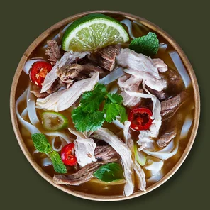 Meal card cover for: Beef Brisket and Pulled Chicken Pho Combo