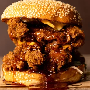 Meal card cover for: Hot Honey Chicken Burger