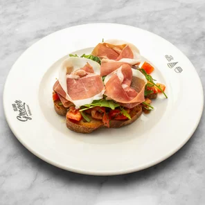 Meal card cover for: Bruschetta San Daniele