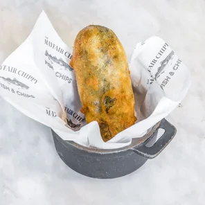 Meal card cover for: Battered Wally (Deep Fried Gherkin)