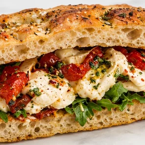 Meal card cover for: Hot Halloumi Focaccia 🧀🍯🌶️