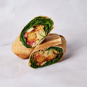Meal card cover for: Falafel & Hummus Flatbread Wrap