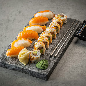 Meal card cover for: Salmon Orange (meal for 2) 14 pieces