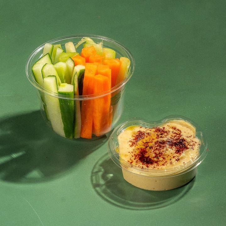 Meal card cover for: CAT Crudites, chickpea hummus CAT