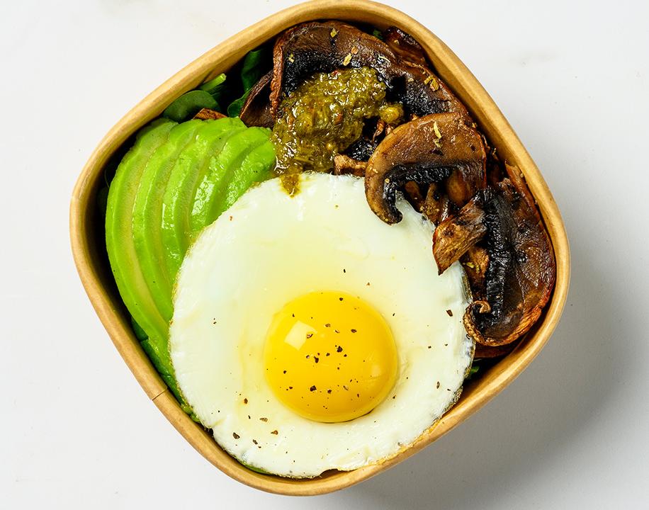 Meal card cover for: Mushroom & Avo Egg Box (V)
