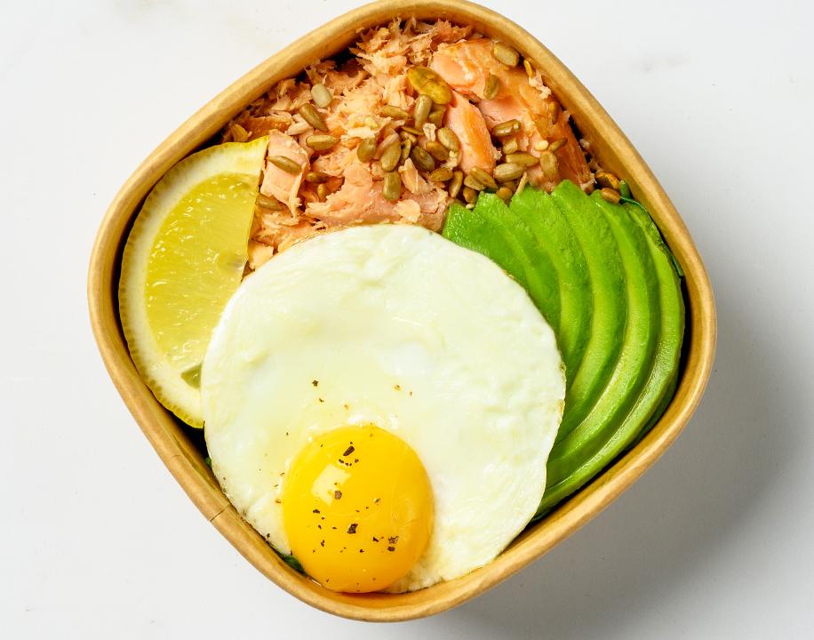 Meal card cover for: Salmon & Avo Egg Box