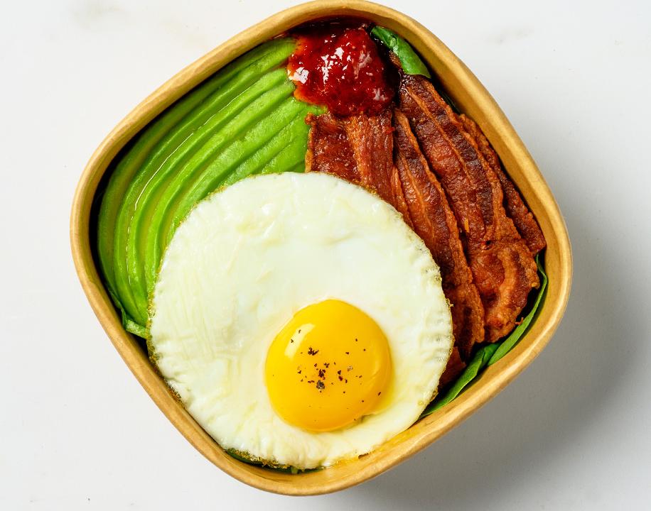 Meal card cover for: Bacon & Avo Egg Box