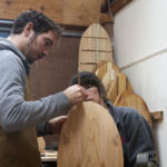 otter surfboards wooden bellyboard workshop
