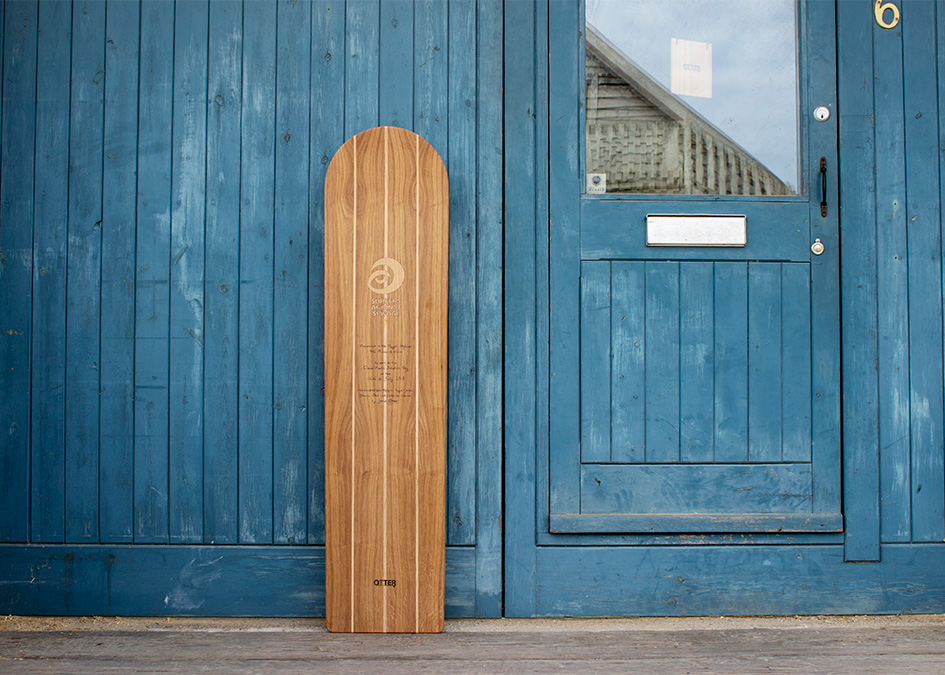 James Otter finished royal oak bellyboard for HRH prince charles