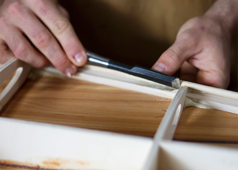 chisel frame wooden surfboard otter