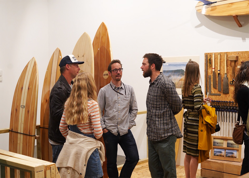 Newlyn Exchange Art Gallery Surf School Exhibition 2019 Dave Muir Jack Johns Nick Pumphrey Otter Surfboards makers in residence
