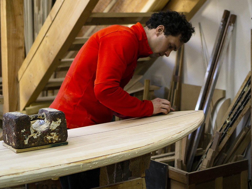 james otter wooden surfboard workshop cornwall adrien