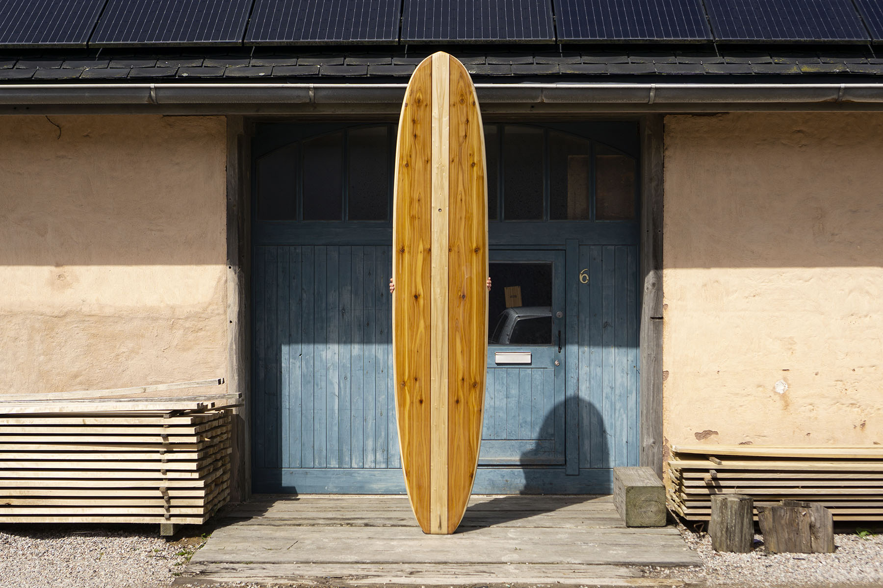 Pier Longboard Single Sandwich Deck - Otter Wooden Surfboards