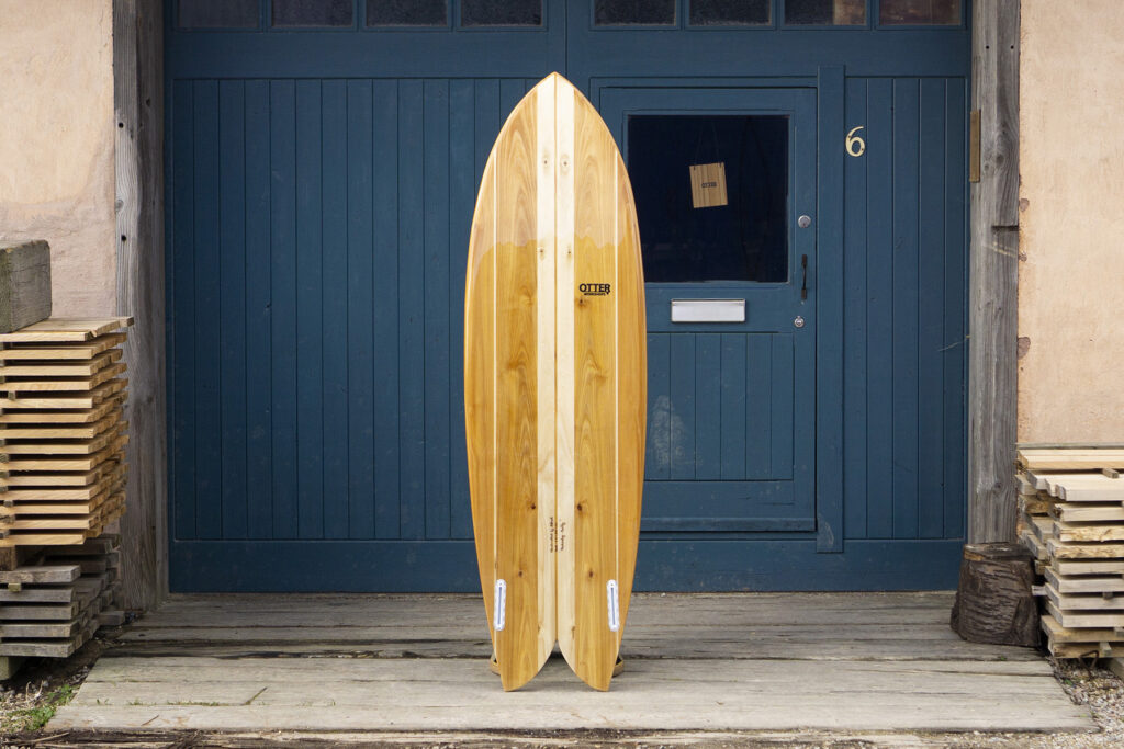 Otter Wooden Surfboard Fish Fetch Blue Door Bottom Product