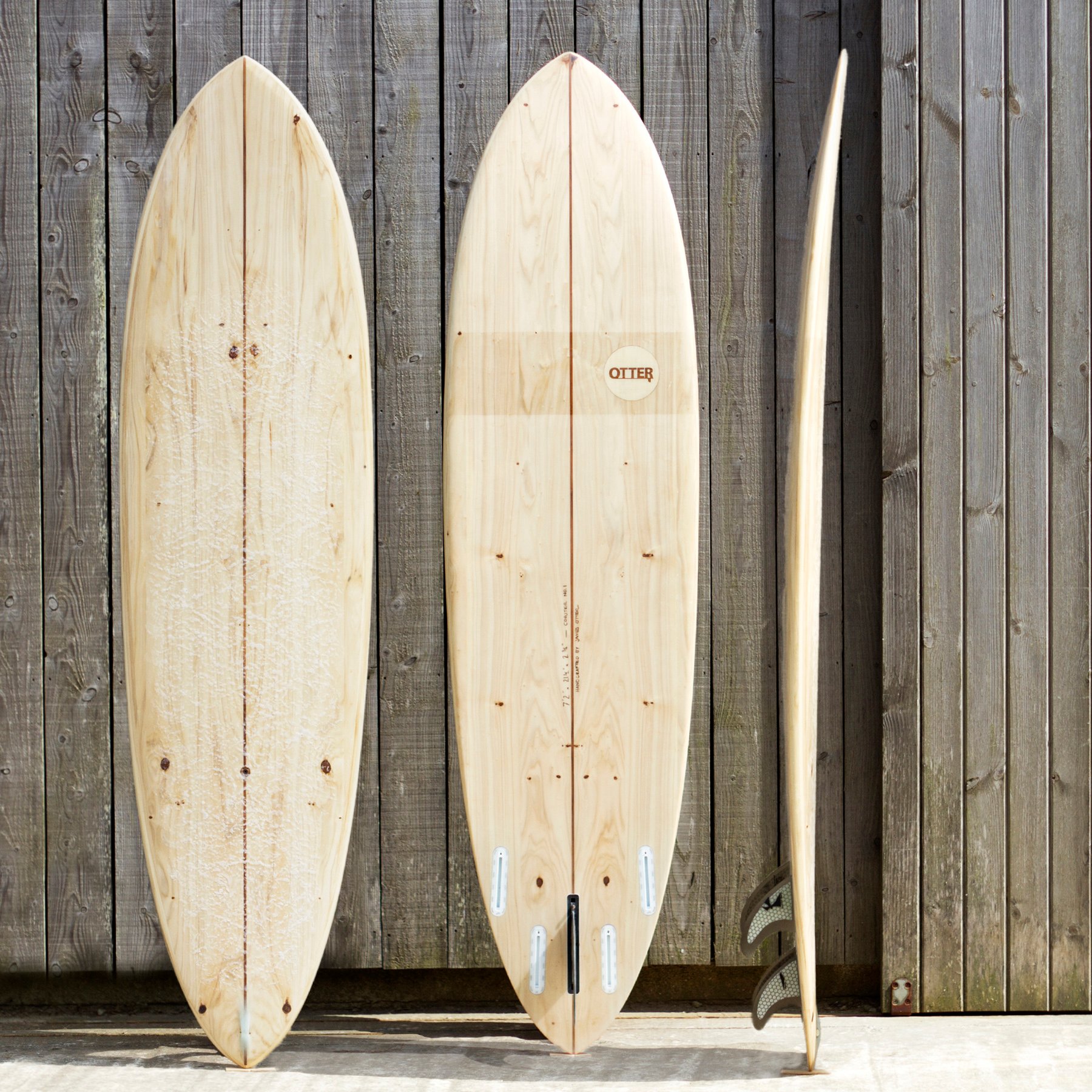 otter wooden surfboard coaster midlength composite product