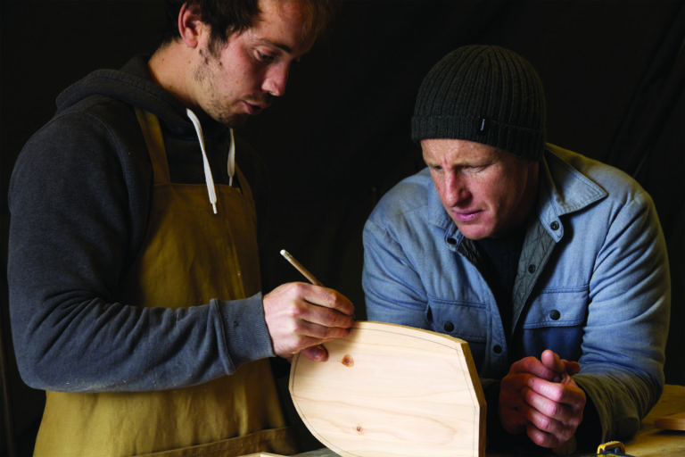 James Otter Surfboards wooden bodysurfing handplane workshop tom kay finisterre