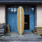 finished wooden surfboard otter surfboards workshop cornwall Barque