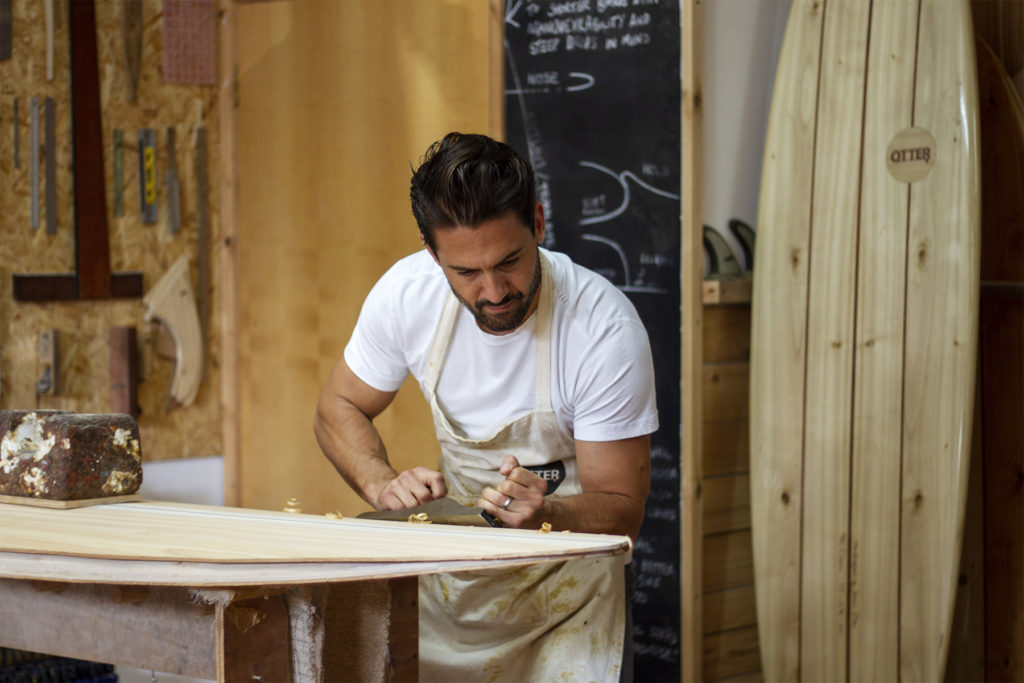 Wooden surfboard workshop Cornwall