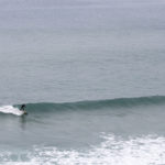 Chris and Tony surfing otter wooden surfboards in Cornwall. Jetty and Island Hopper.