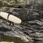 Mat Arney James Otter Surfboards Tea Tree Wooden Longboard First Surf Gwithian 10