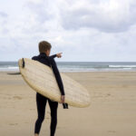 Mat Arney James Otter Surfboards Tea Tree Wooden Longboard First Surf Gwithian 13