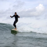 Mat Arney James Otter Surfboards Tea Tree Wooden Longboard First Surf Gwithian 20