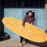Otter Wooden SUP Stand Up Paddleboard Skiff triple pale deck rail stroke