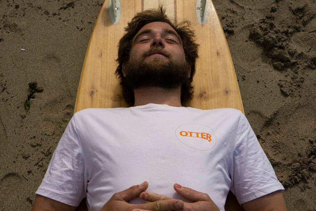 Otter Surfboards Organic Cotton T Shirt Vintage White