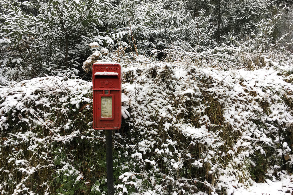 Christmas postage dates snowy bost box otter surfboards