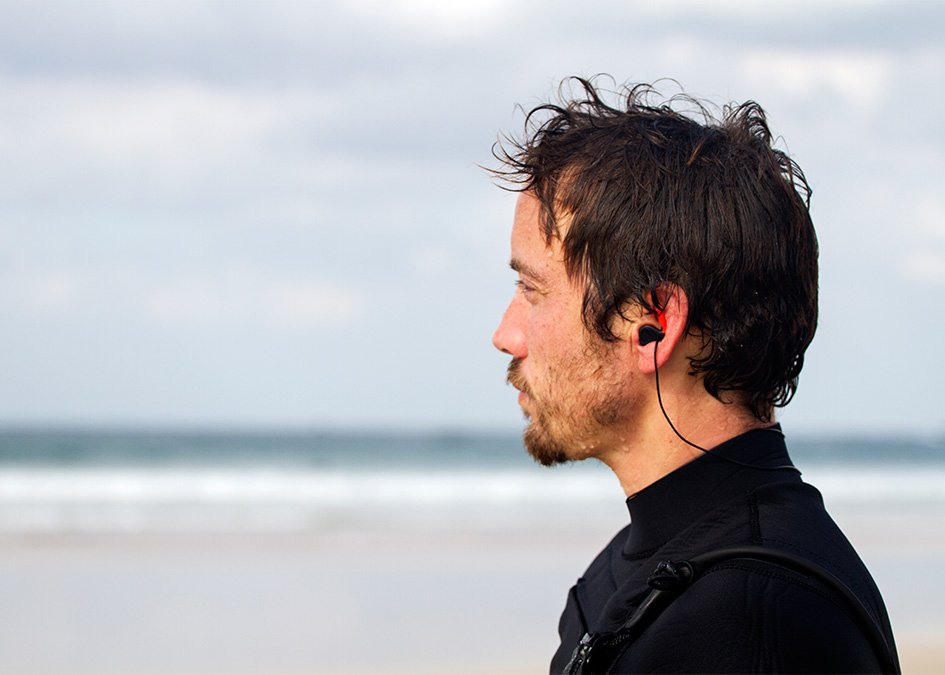 James Otter wooden surfboards surfers ear prevention with surf ears ear plugs