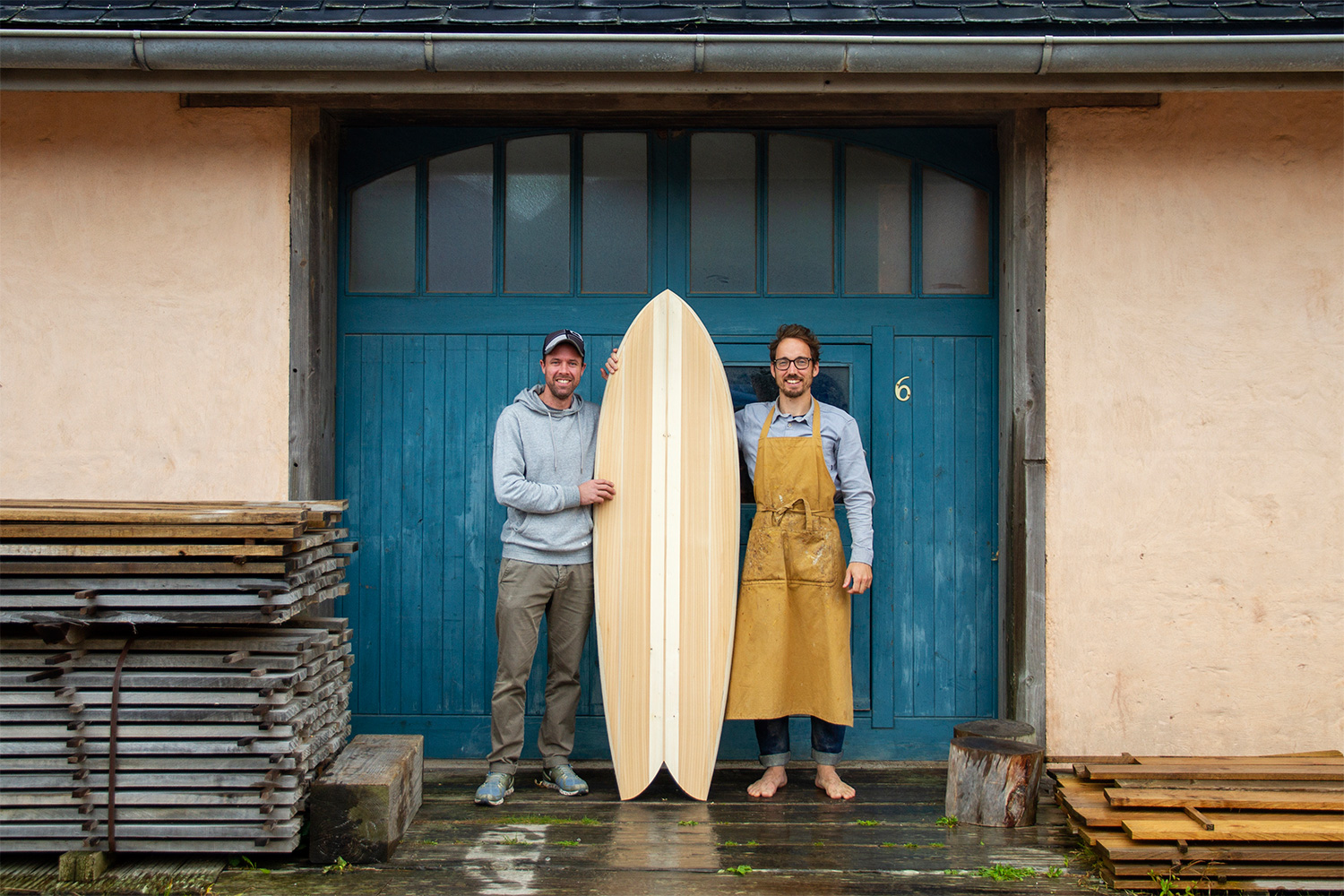 james Otter wooden surfboard workshop course cornwall with jonas portrait