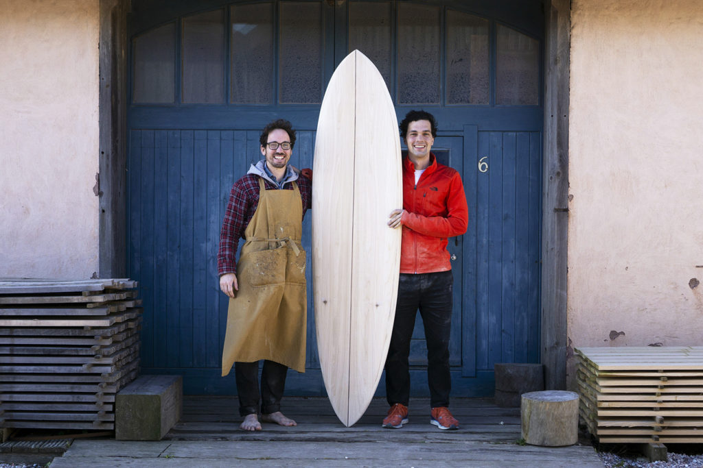 james otter wooden surfboard workshop cornwall adrien