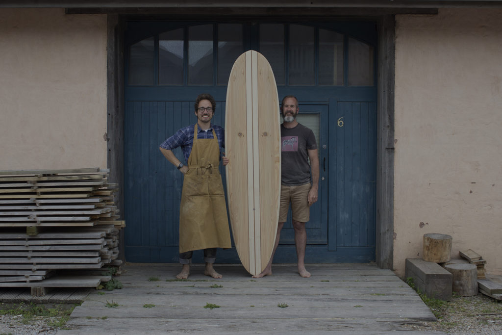 Andrew McIndoe finished board with James with grey overlay