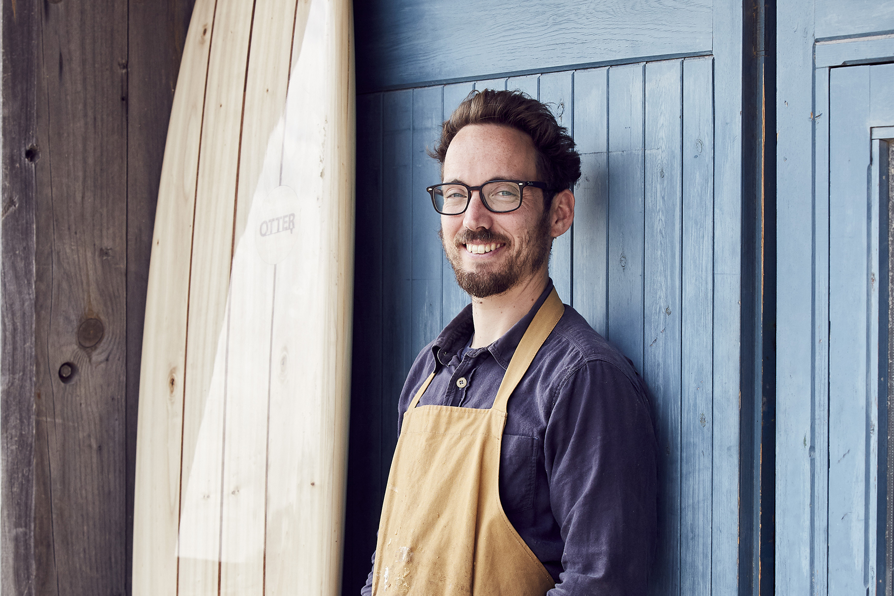 James Otter of Otter Surf photographed by Alun Callender for Country Living used for promo of capital of craft with Sarah James craft festival