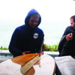 Otter Surfboards organic cotton hoody navy Chris back of the van