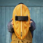 Otter Surfboards wooden bodysurfing handplane cedar rounded pin hand strap