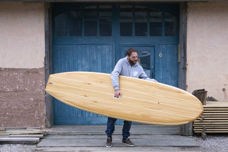 9-8 Otter Wooden Paddle Board SUP Drift Triple Pale - Ally holing 2