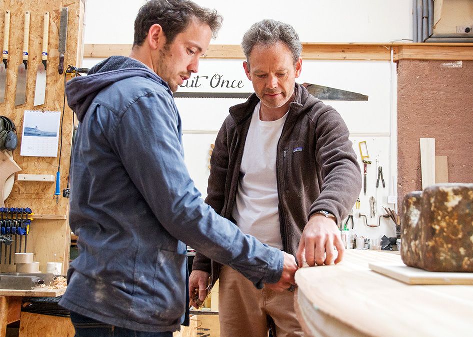 otter wooden surfboard workshop shaping