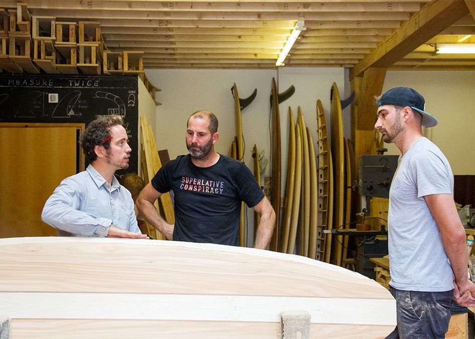 Otter wooden surfboard workshop